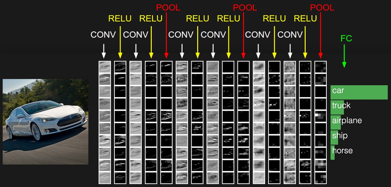 Activation schematic of a convolutional network